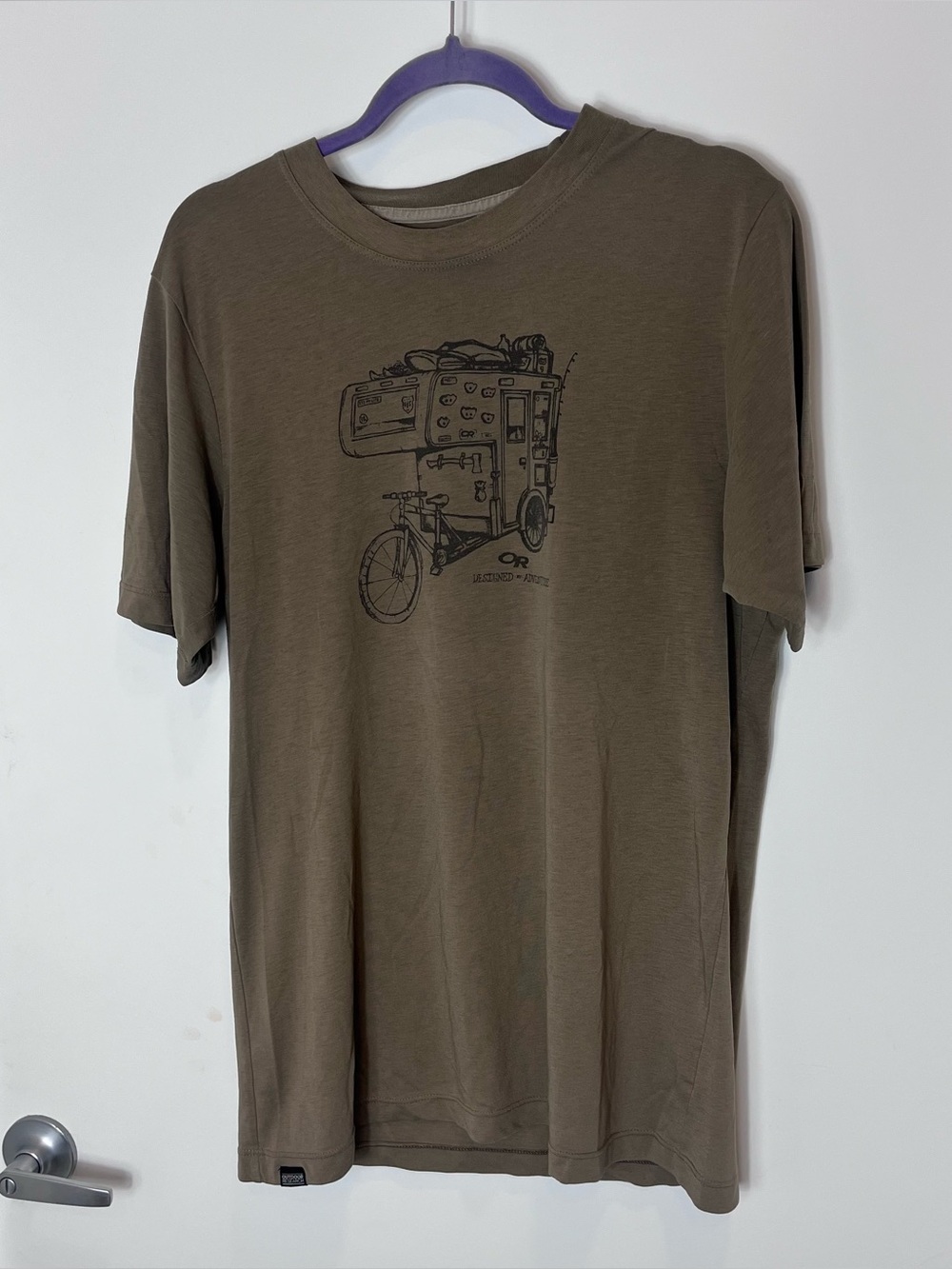 Outdoor Research Dirtbag RV T-Shirt Men's Olive Green Graphic Bike Short Sleeve